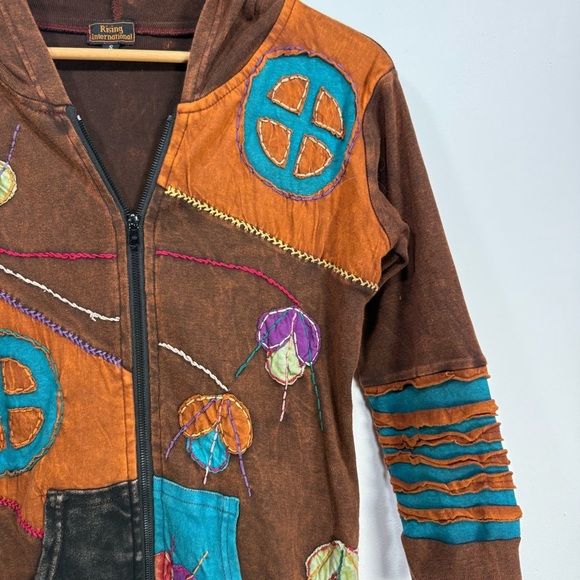 Rising International Patchwork Zip up Hoodie - Picture 3 of 9